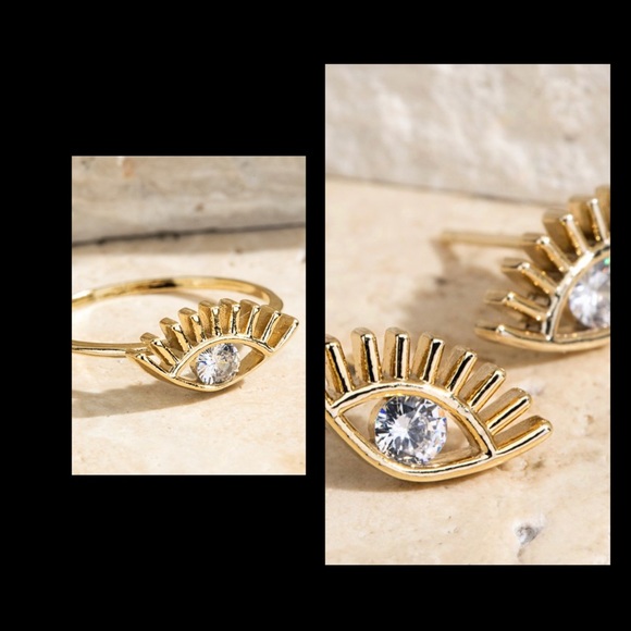 Pave crystal eye ring - Picture 2 of 2